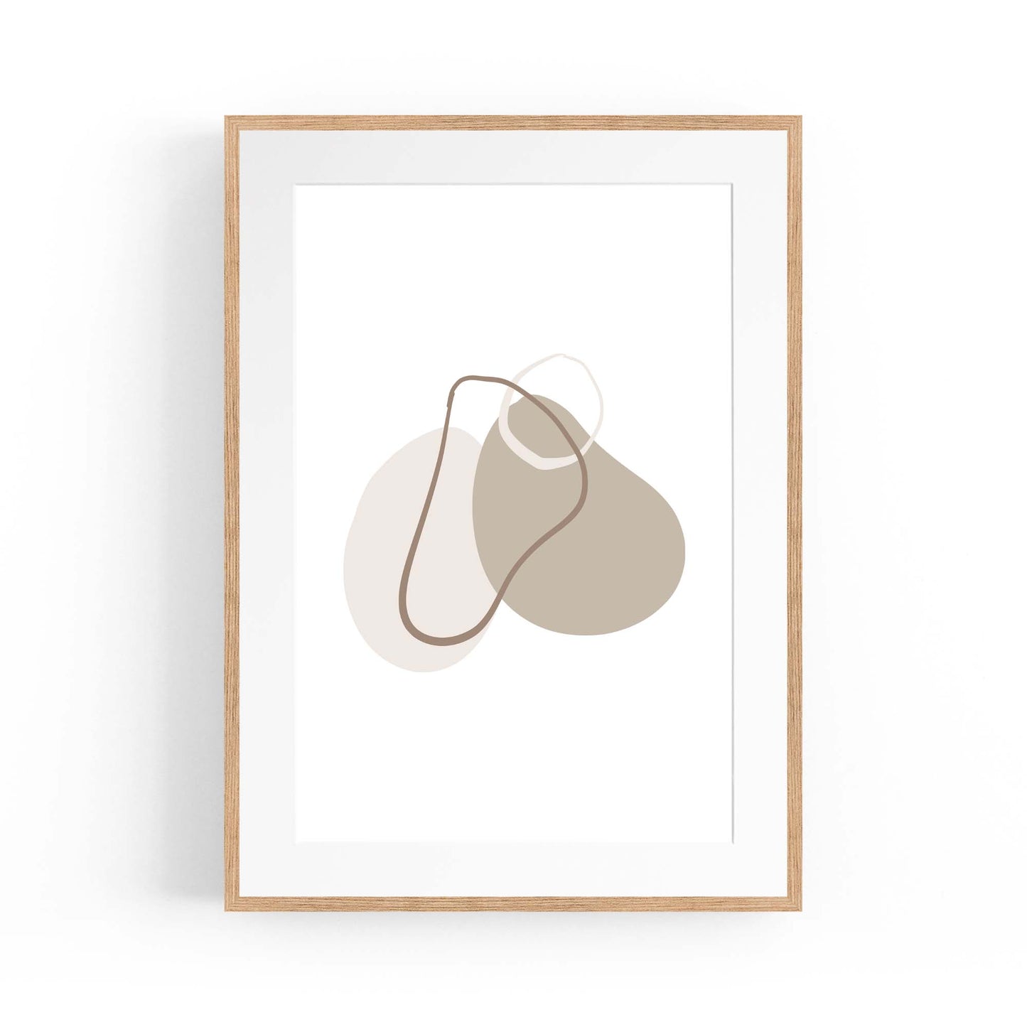 Minimal Black & White Shapes Abstract Wall Art #2 - The Affordable Art Company