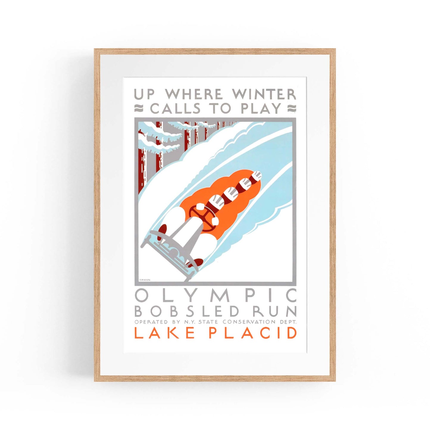 Olympic Bobsled Run Vintage Sports Advert Wall Art - The Affordable Art Company