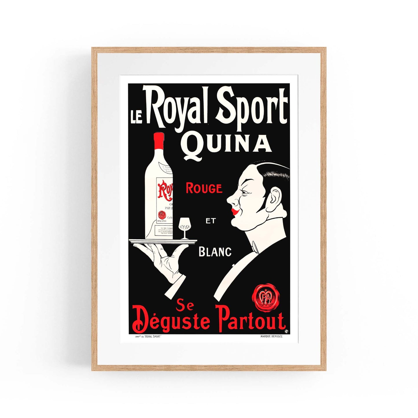 French Le Royal Wine Vintage Advert Cafe Wall Art - The Affordable Art Company