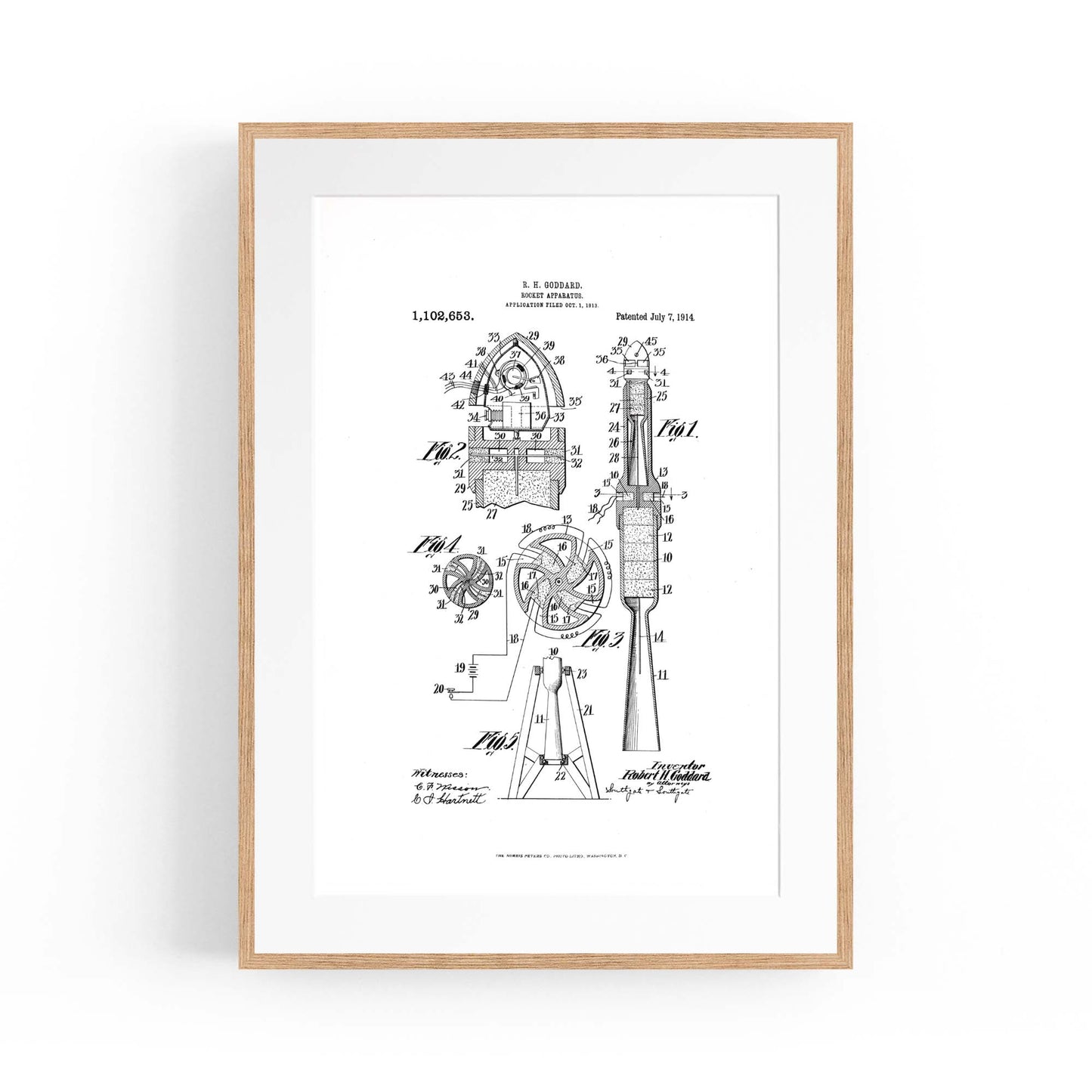 Vintage Rocket Patent Engineering Wall Art #2 - The Affordable Art Company