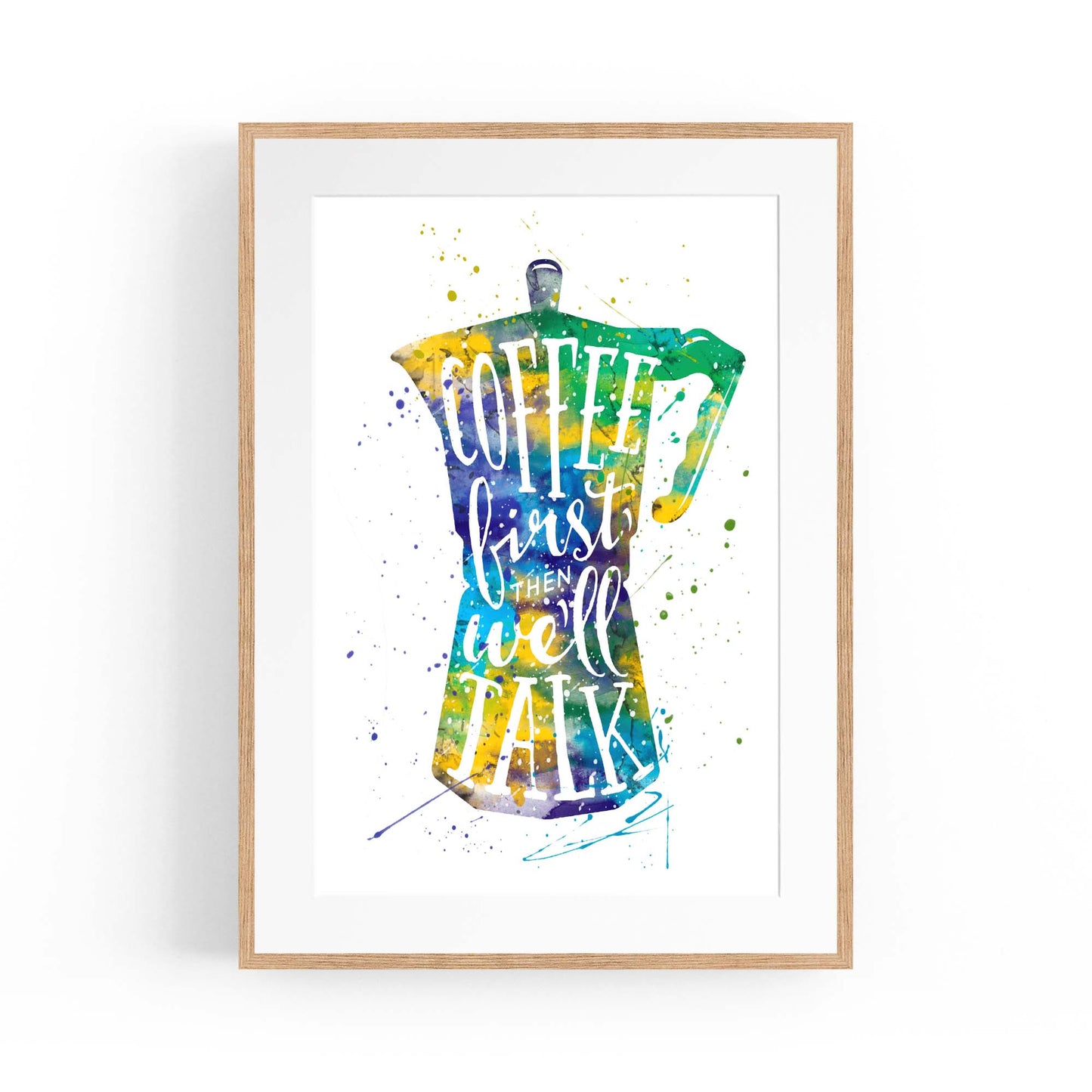 "Coffee First" Cafe Kitchen Quote Artwork Wall Art - The Affordable Art Company