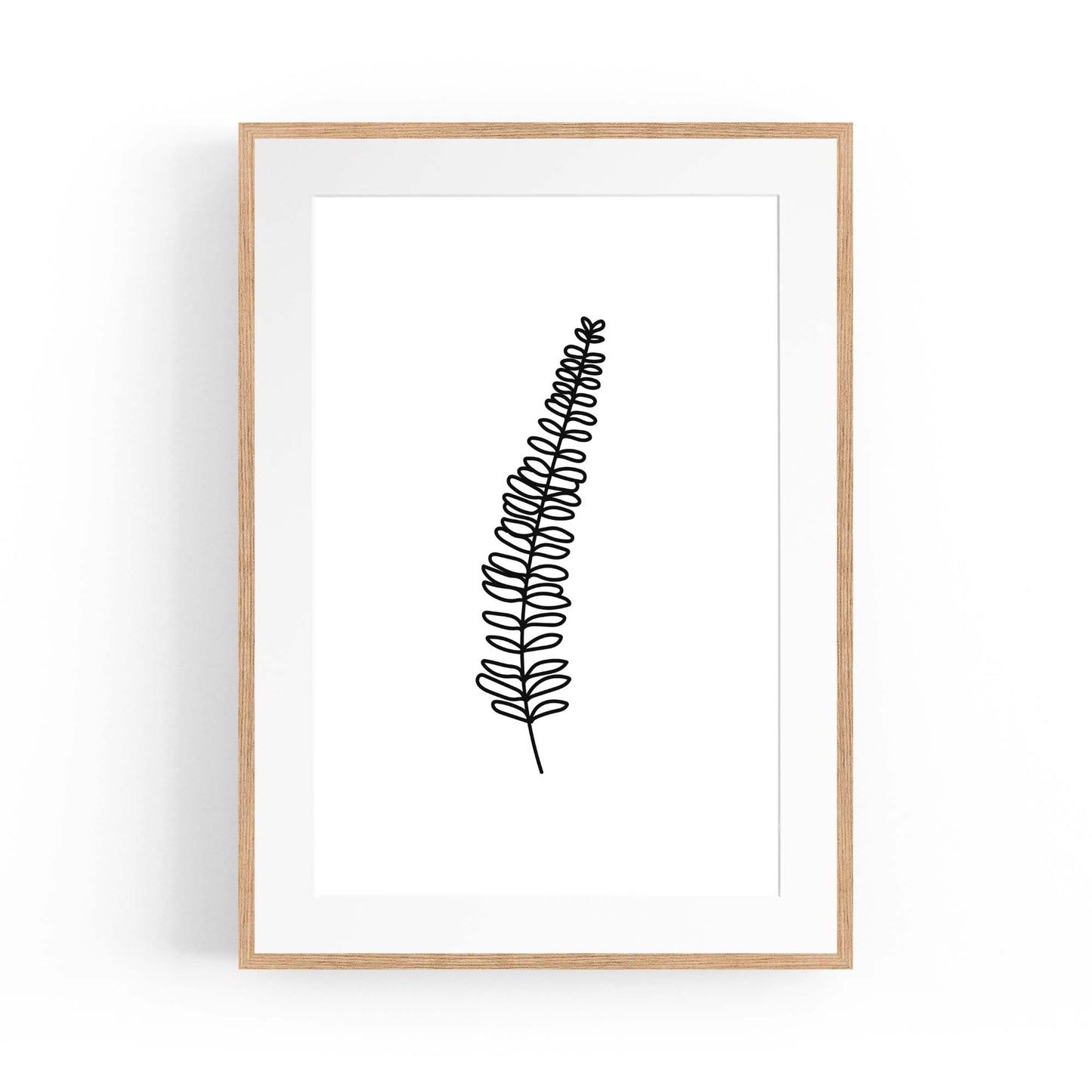Fern Leave Minimal Line Nature Drawing Wall Art - The Affordable Art Company