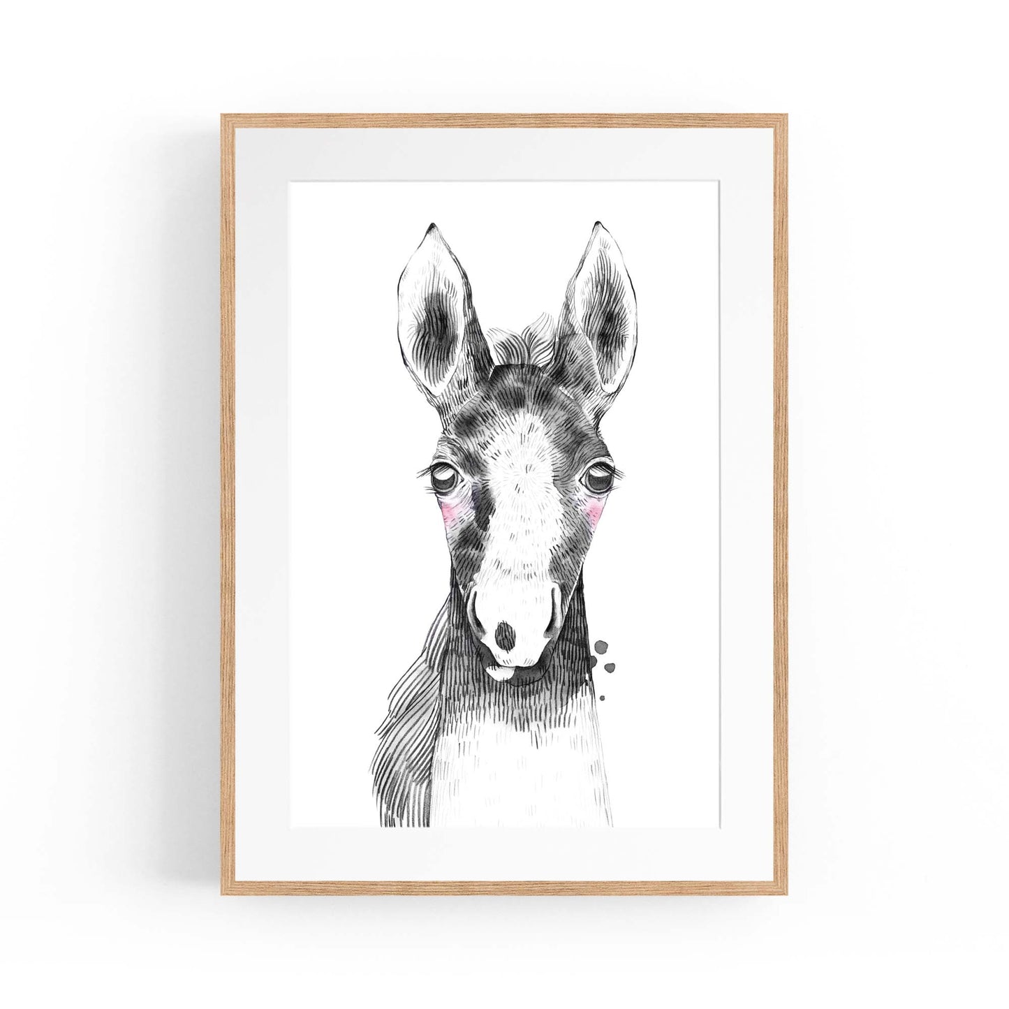 Cute Blushing Baby Horse Nursery Animal Wall Art - The Affordable Art Company