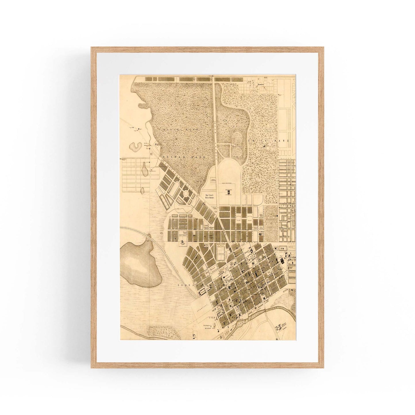Melbourne Victoria Vintage Map Australia Wall Art #1 - The Affordable Art Company