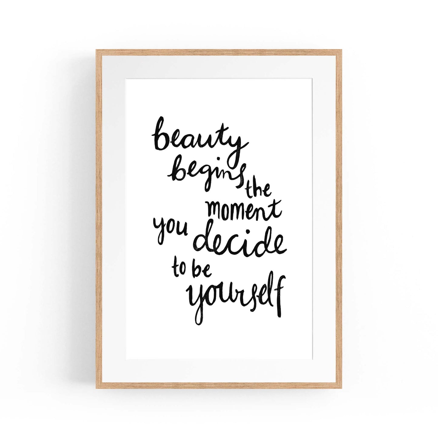 "Beauty Begins..." Bedroon Fashion Quote Wall Art - The Affordable Art Company