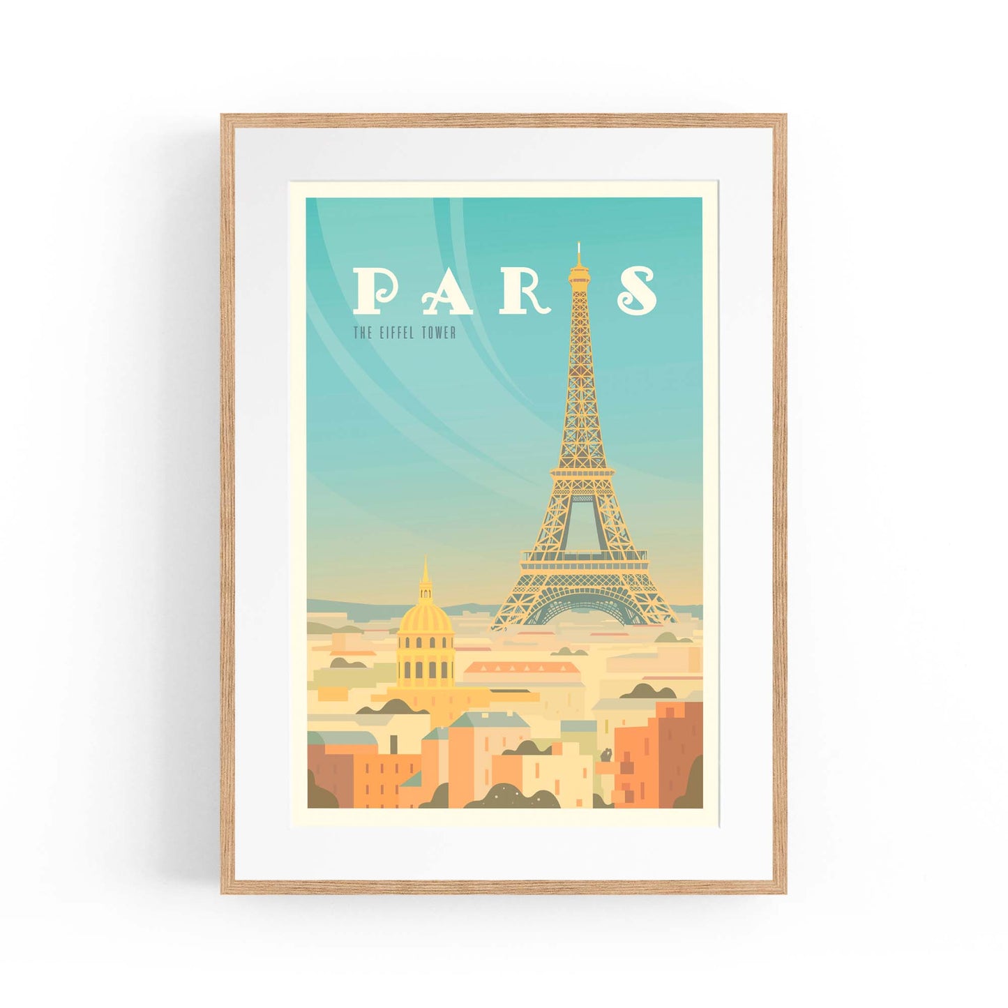 Retro Paris France Vintage Travel European Wall Art - The Affordable Art Company