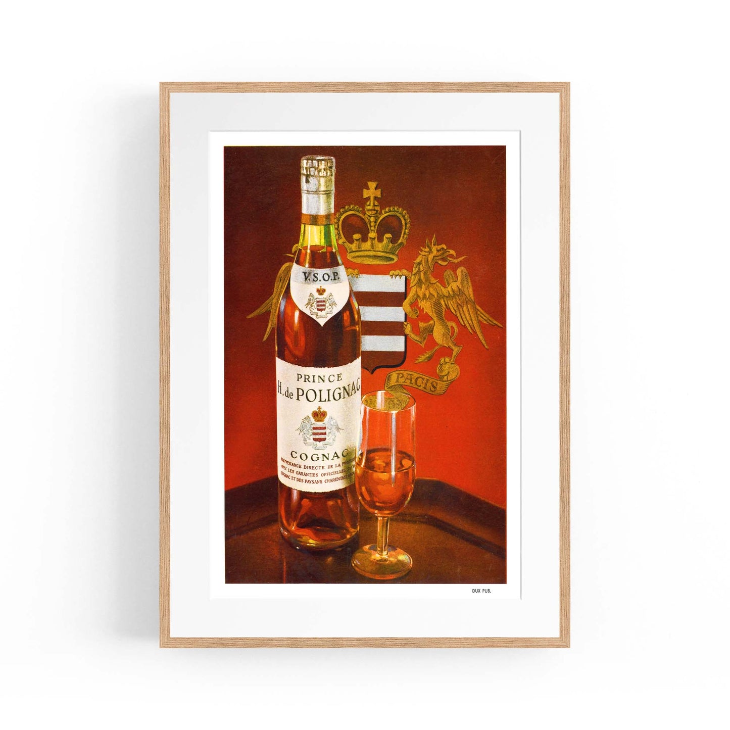 Prince Hubert Cognac Vintage Drinks Advert Wall Art - The Affordable Art Company