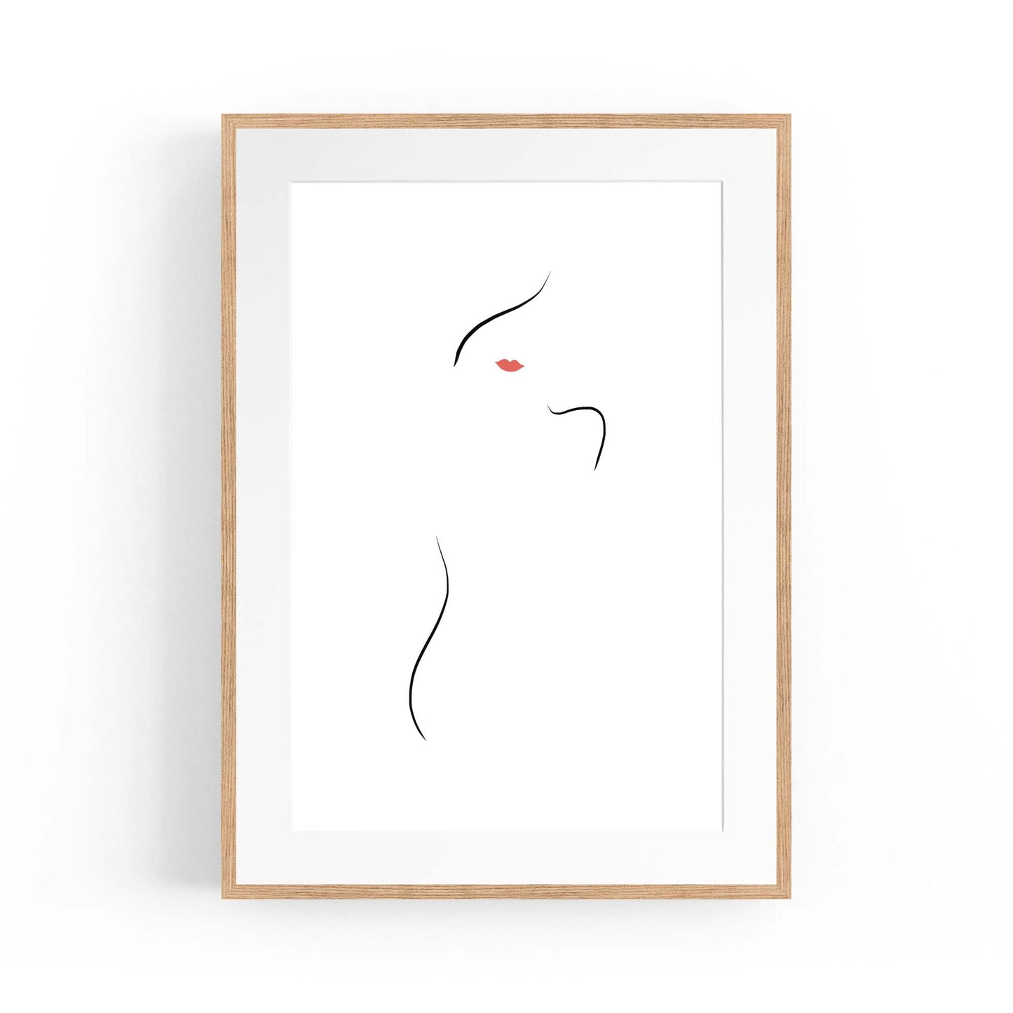 Female Body Nude Minimal Line Drawing Wall Art #2 - The Affordable Art Company