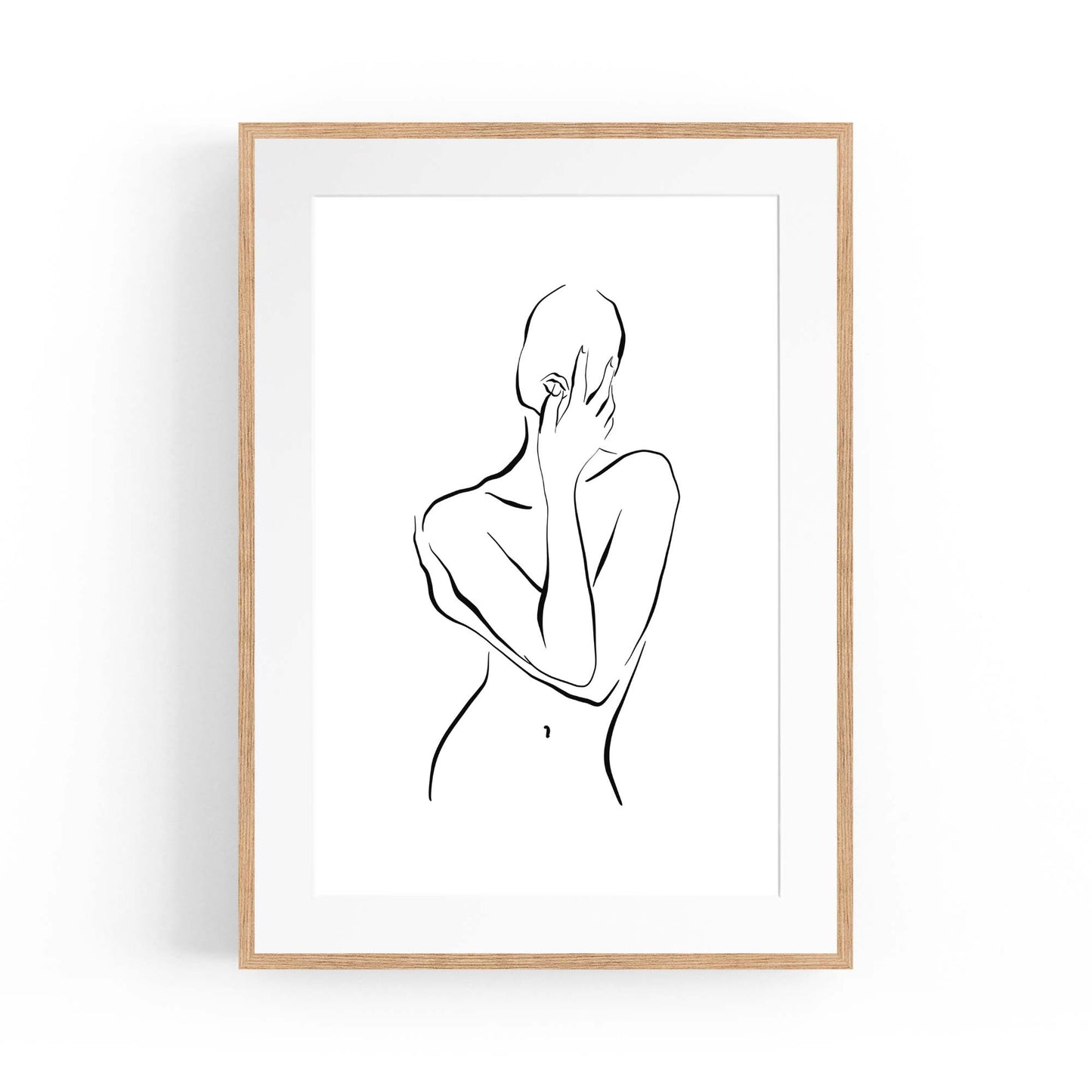 Nude Female Body Minimal Line Drawing Wall Art #1 - The Affordable Art Company