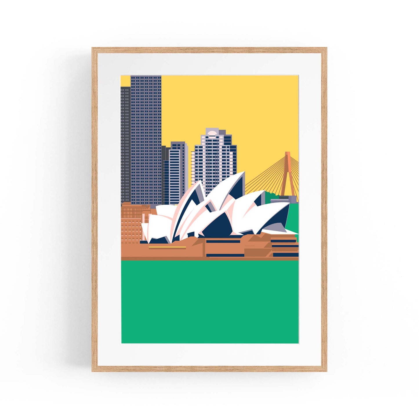 Retro Sydney Opera House Vintage Travel Wall Art - The Affordable Art Company