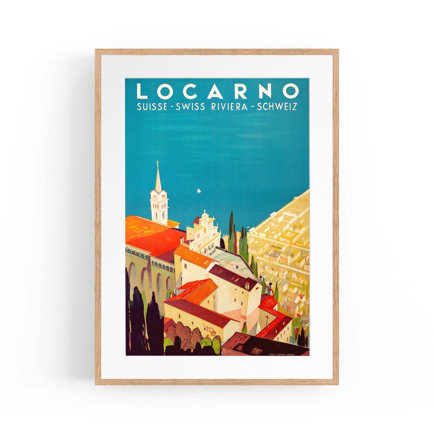 Locarno Switzerland Vintage Travel Advert Wall Art - The Affordable Art Company