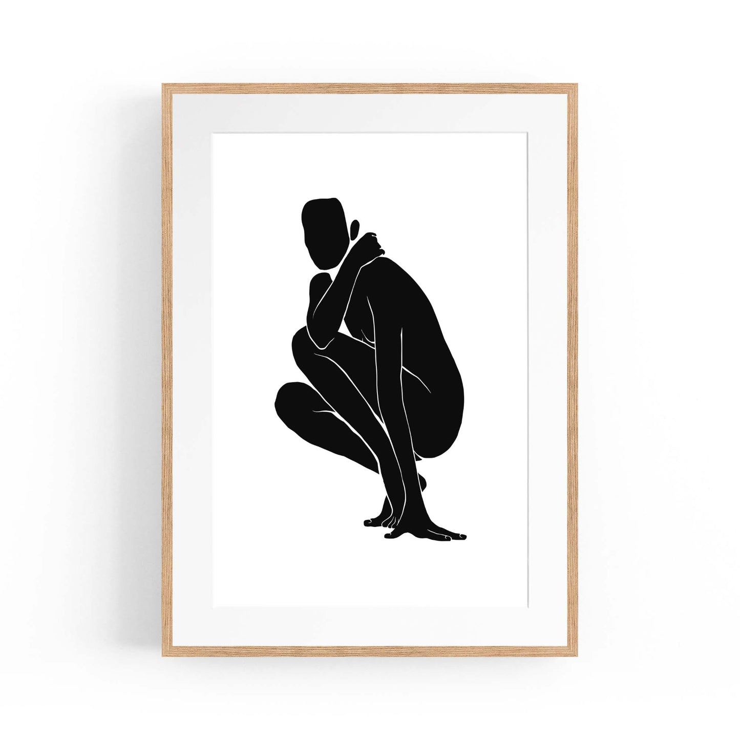 Nude Female Form Abstract Minimal Black Wall Art #3 - The Affordable Art Company