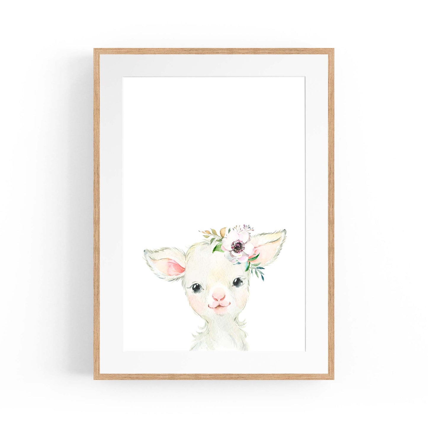 Cute Baby Lamb Nursery Animal Gift Wall Art - The Affordable Art Company