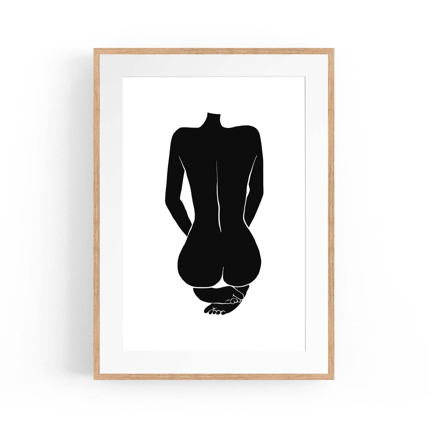 Abstract Nude Woman Artwork Minimal Wall Art - The Affordable Art Company