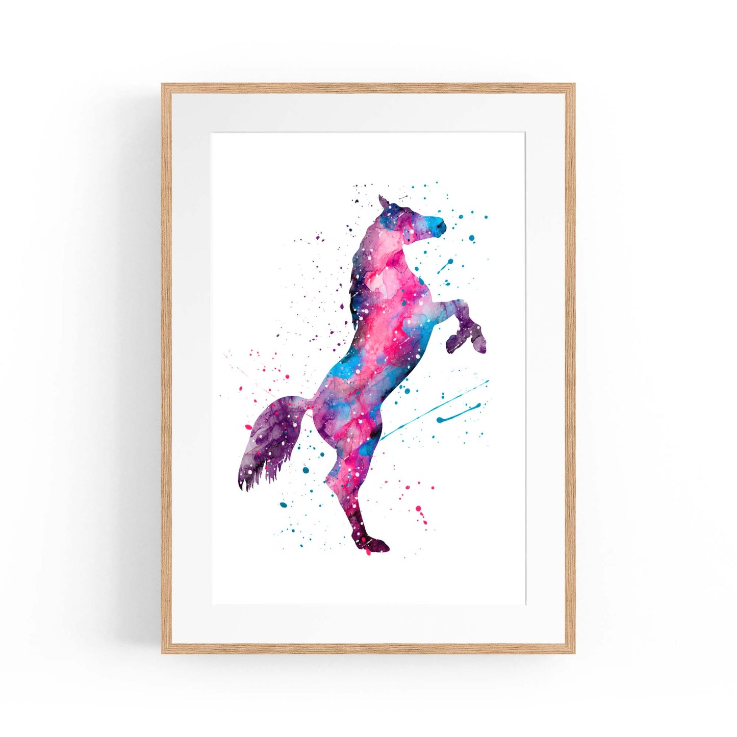 Horse Painting Girls Bedroom Colourful Wall Art #5 - The Affordable Art Company