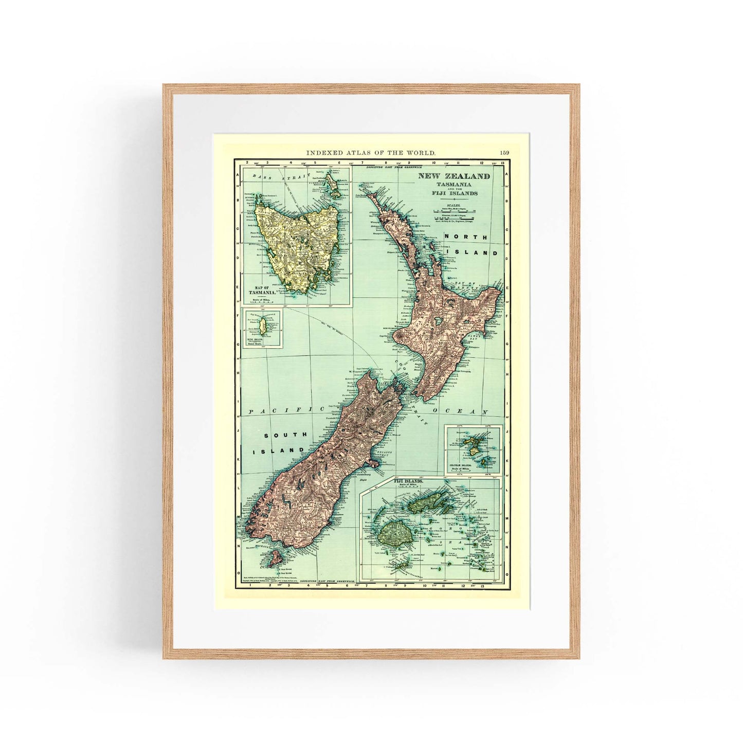 New Zealand Vintage Map Old Wall Art - The Affordable Art Company