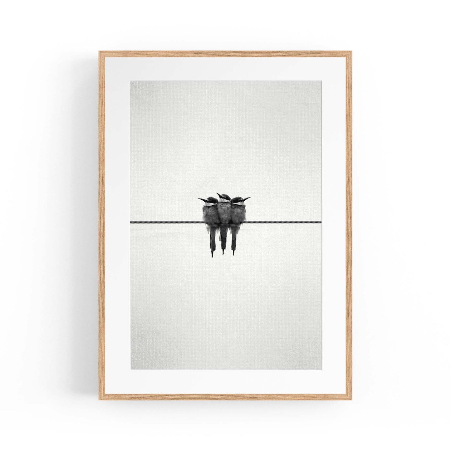 Abstract Bird on Wire Minimal Drawing Wall Art #1 - The Affordable Art Company