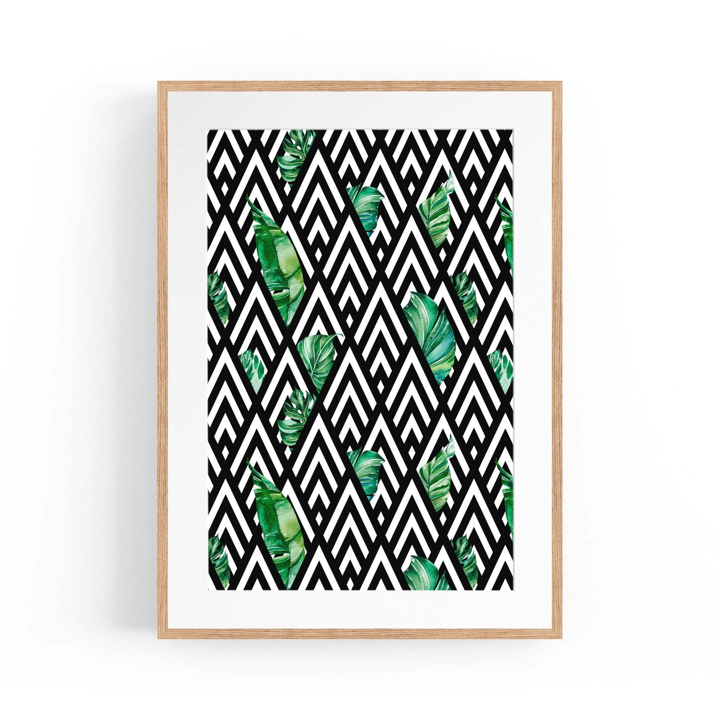 Geometric Nature Abstract Black and White Wall Art - The Affordable Art Company