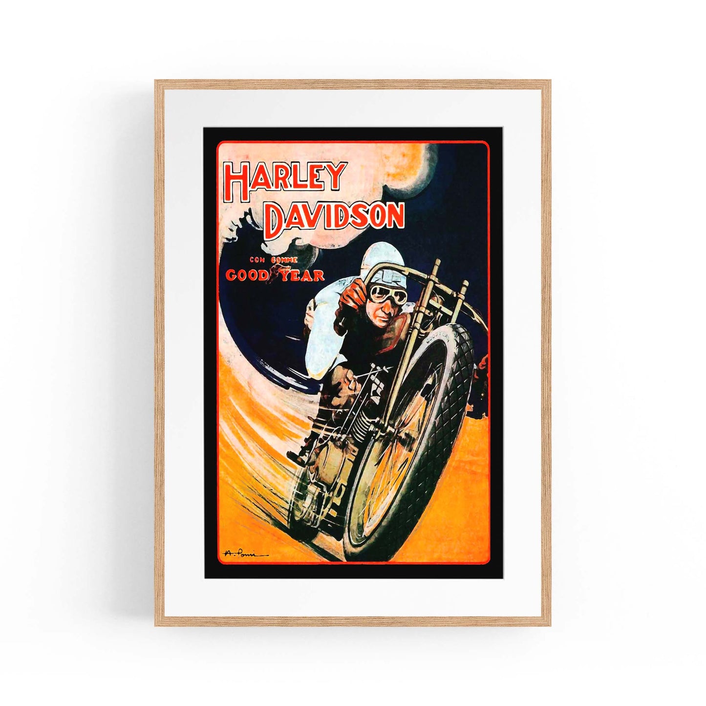 Vintage Motorcycle Advert Man Cave Wall Art - The Affordable Art Company