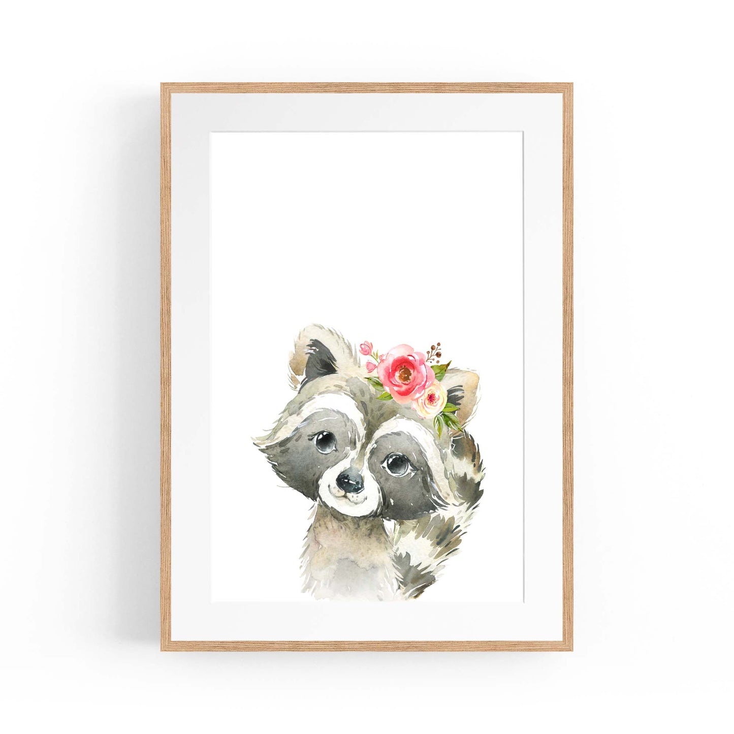 Cute Baby Raccoon Nursery Animal Gift Wall Art - The Affordable Art Company