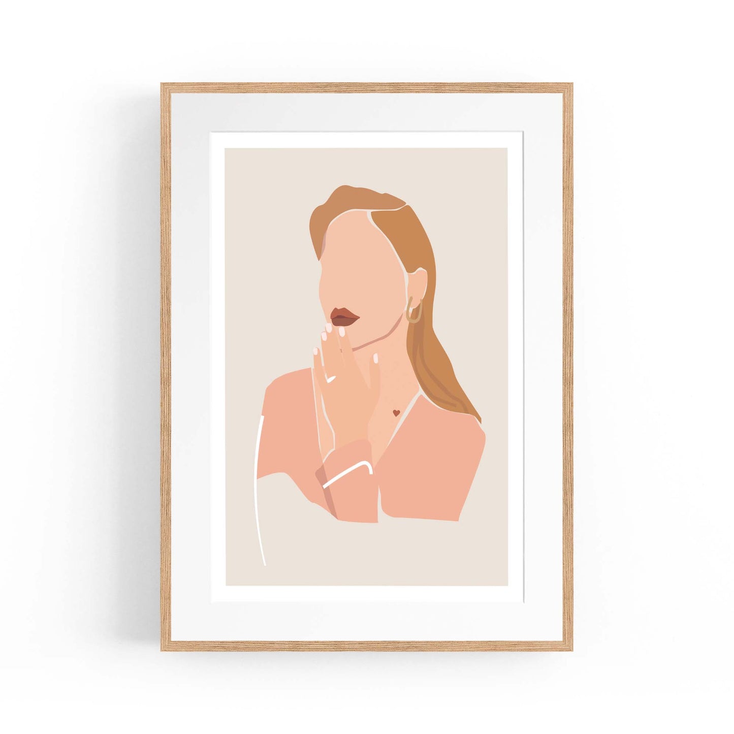 Minimal Girl Abstract Retro Bedroom Wall Art #4 - The Affordable Art Company