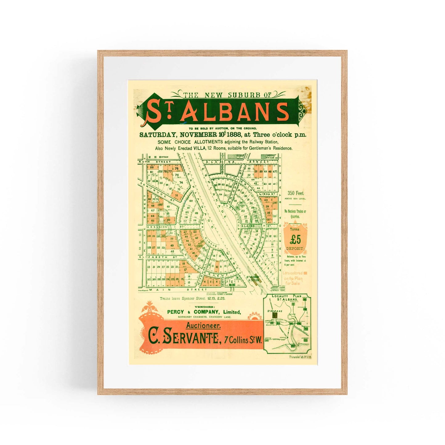 St Albans Melbourne Vintage Real Estate Advert Art #1 - The Affordable Art Company