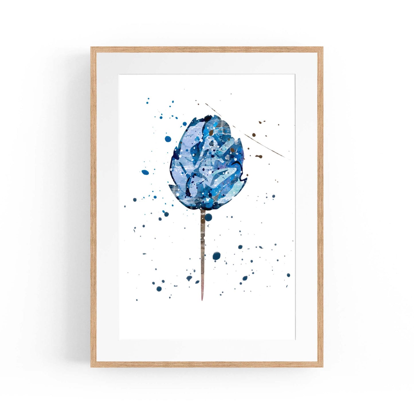 Scandi Blue Flower Design Minimal Kitchen Wall Art #2 - The Affordable Art Company