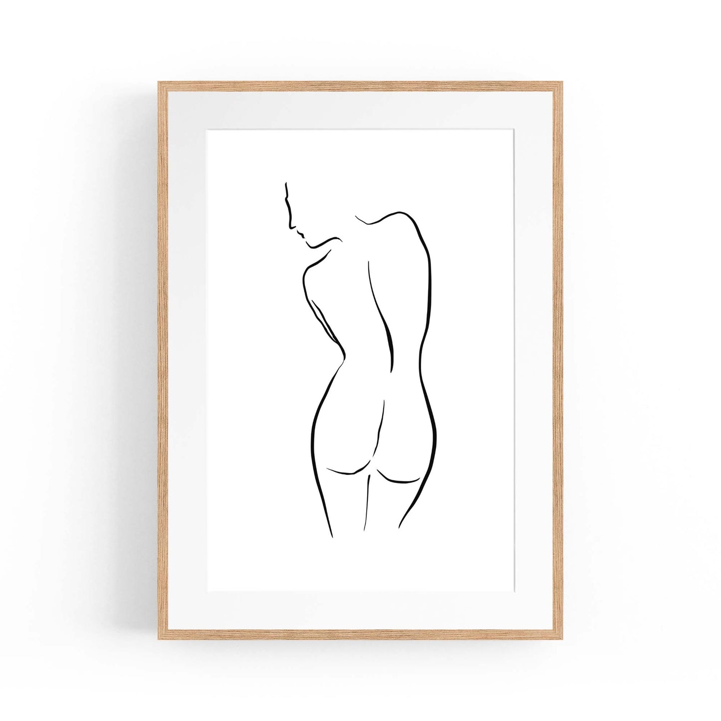 Abstract Line Drawing Female Nude Wall Art - The Affordable Art Company