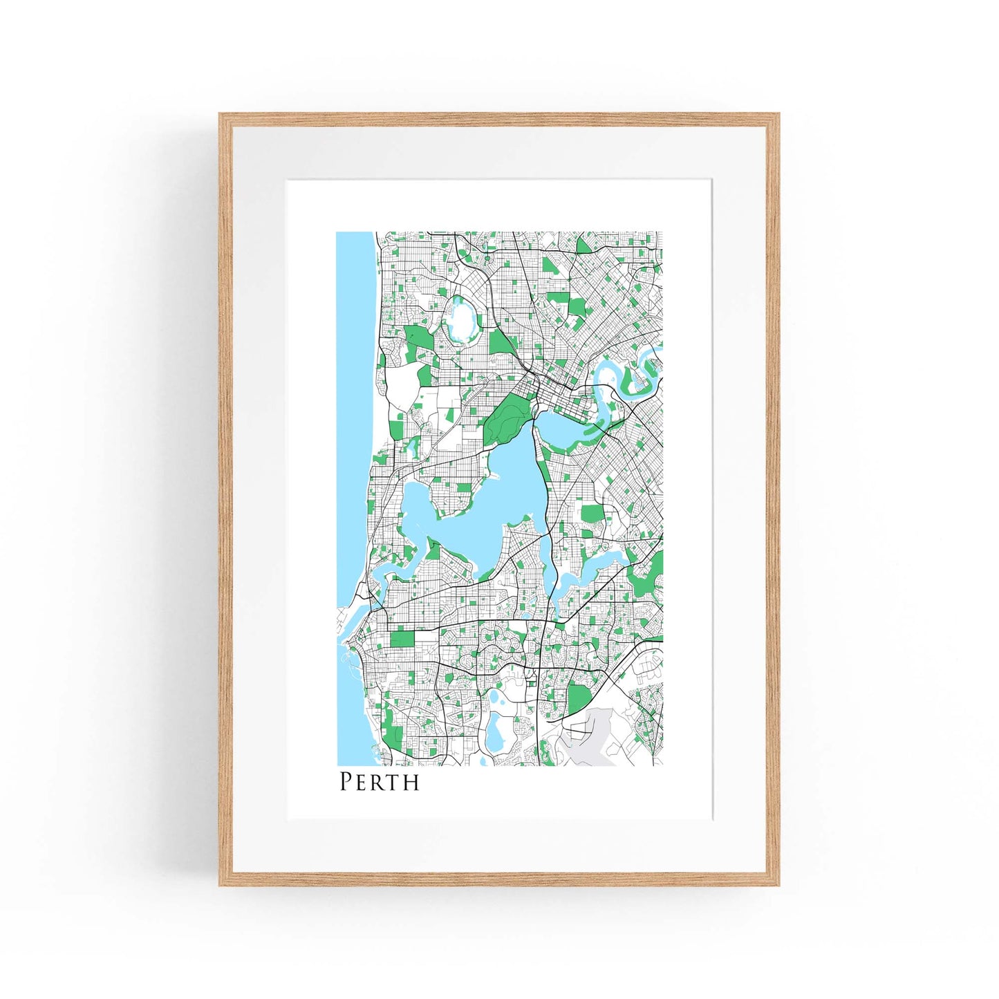 Minimal Perth Map Western Australia Wall Art - The Affordable Art Company