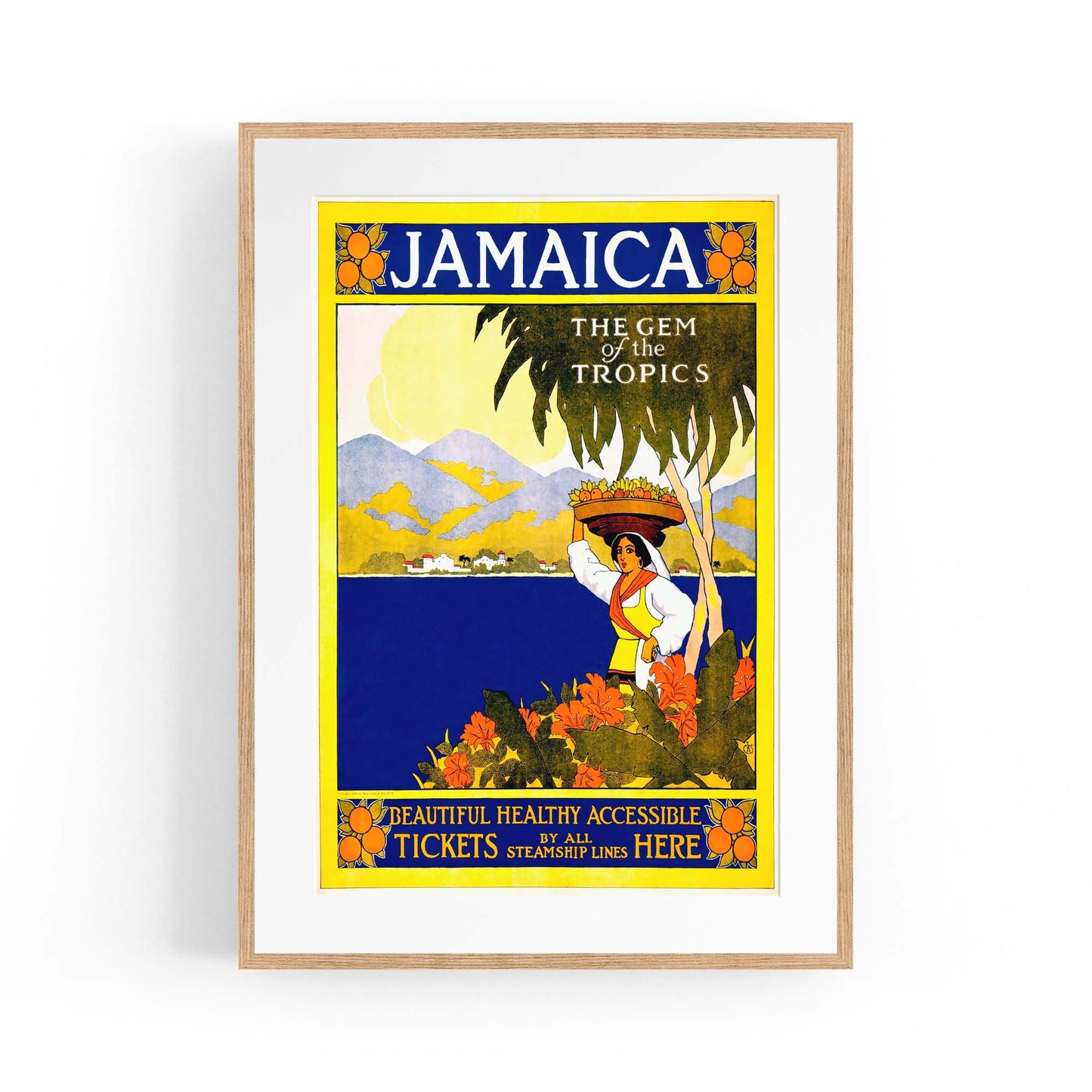 Jamaica Vintage Travel Advert Wall Art - The Affordable Art Company