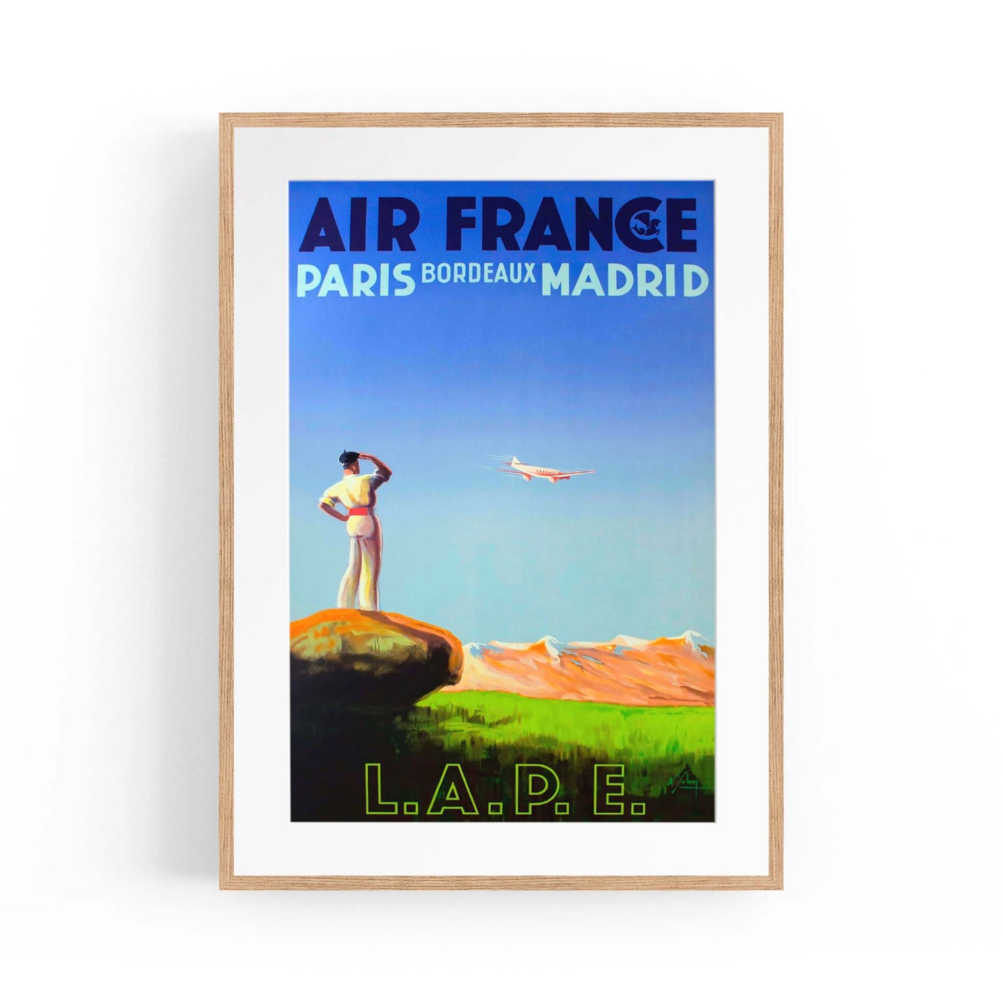 Paris, Bordeaux & Madrid by Air France Vintage Travel Advert Wall Art - The Affordable Art Company