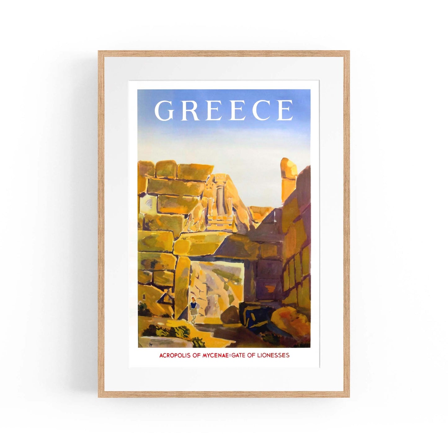 Mycenae Greece Vintage Travel Advert Wall Art - The Affordable Art Company