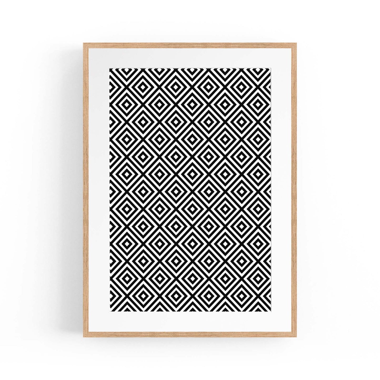 Minimal Geometric Pattern Black & White Wall Art #1 - The Affordable Art Company