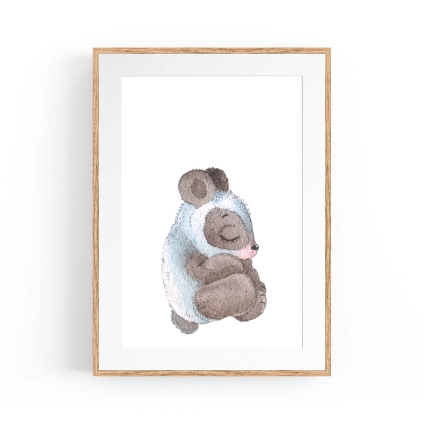 Cute Sleeping Bear Cartoon Animal Nursery Wall Art - The Affordable Art Company