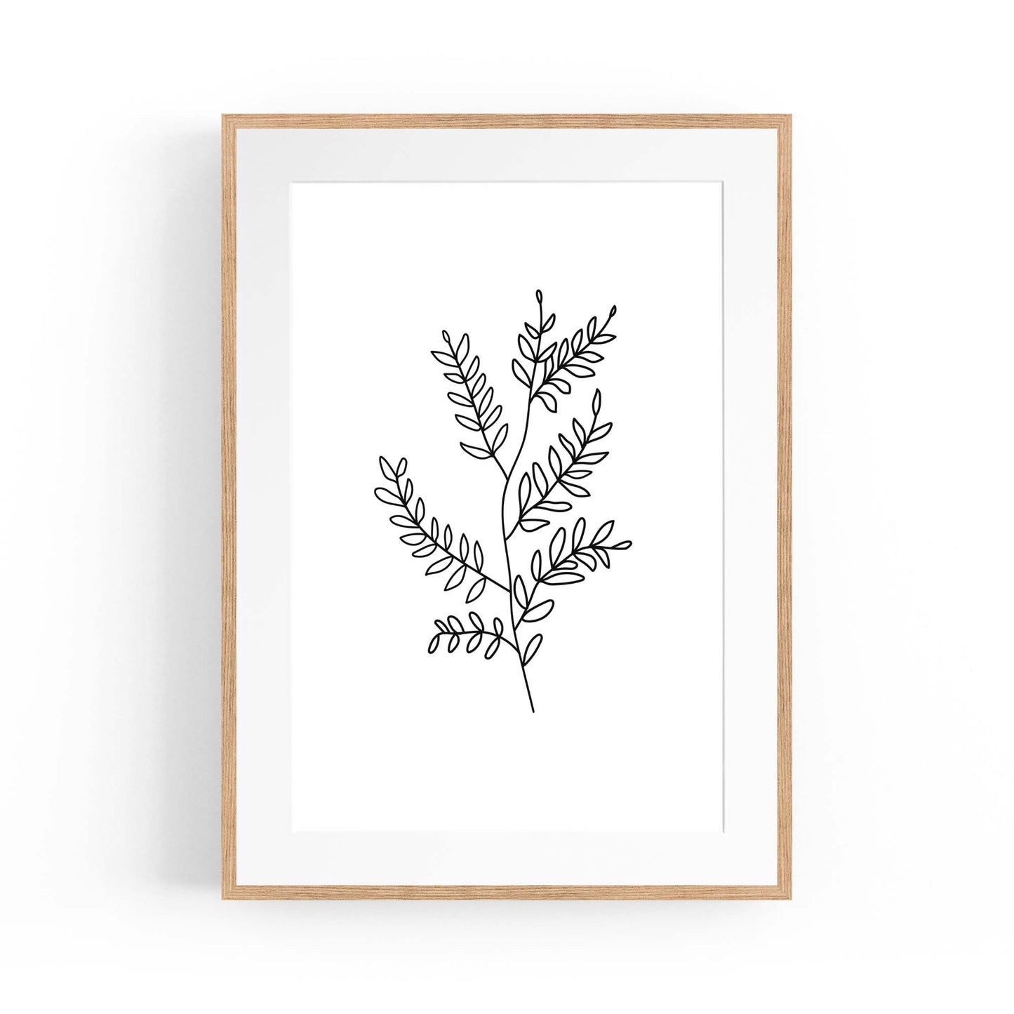 Twig Line Drawing Minimal Plant Wall Art - The Affordable Art Company