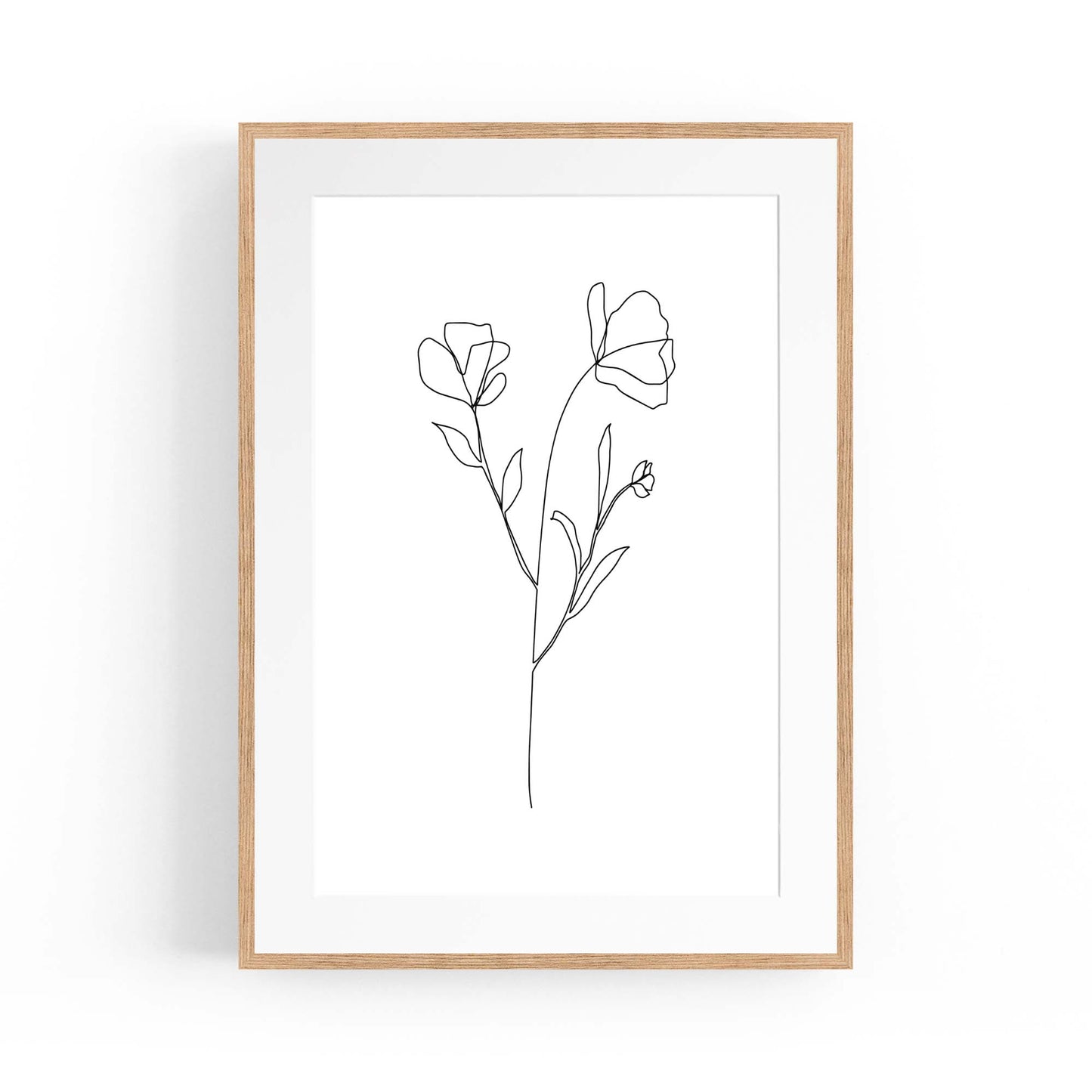 Minimal Floral Drawing Flower Abstract Wall Art #38 - The Affordable Art Company