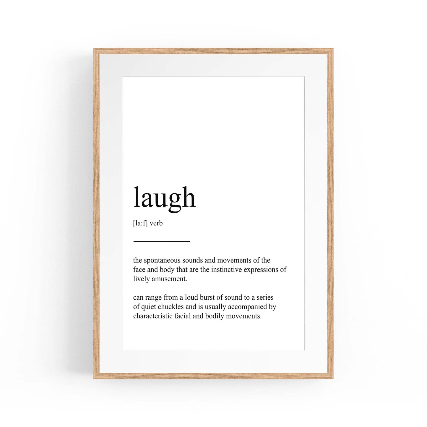 Dictionary Definition "Laugh" Bedroom Wall Art - The Affordable Art Company