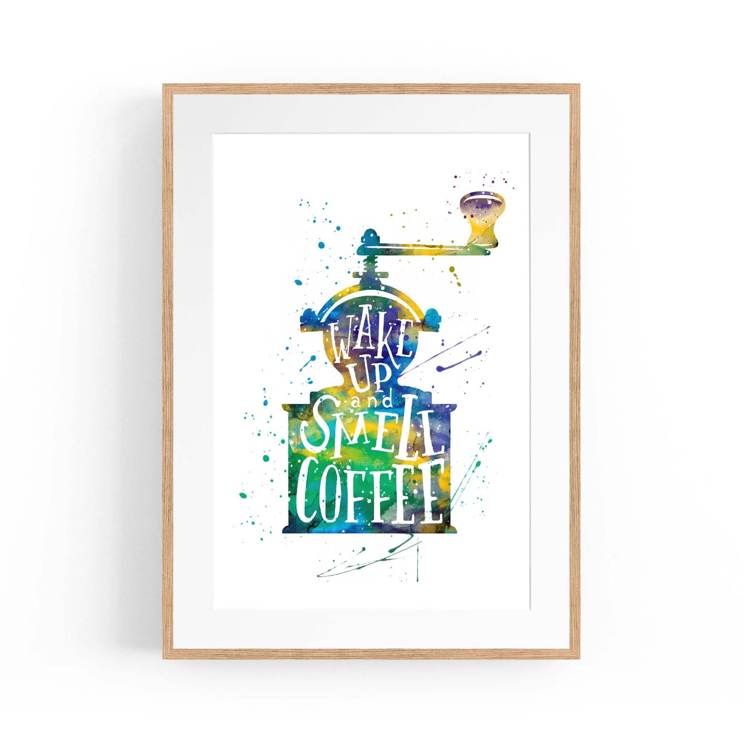 "Wake Up" Cafe Coffee Kitchen Morning Wall Art - The Affordable Art Company
