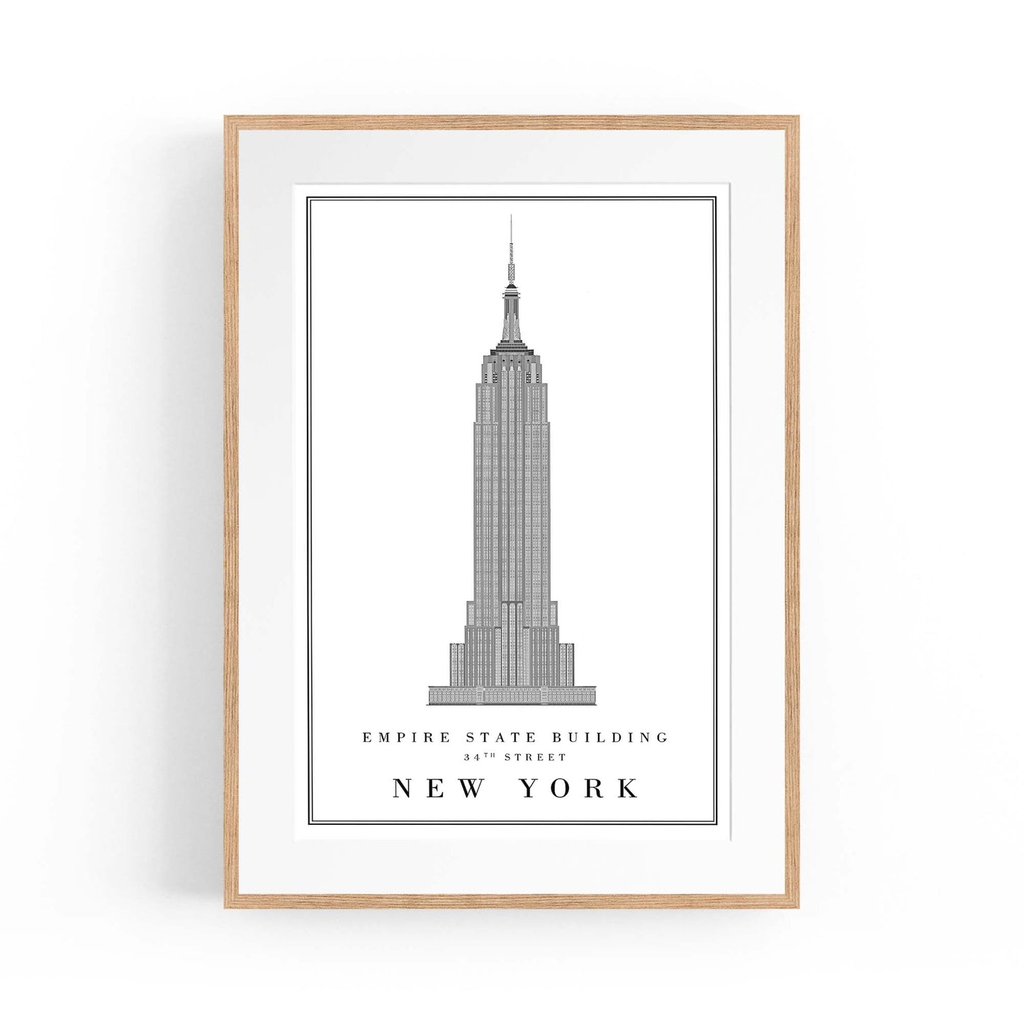 Empire State Building Minimal New York Wall Art - The Affordable Art Company