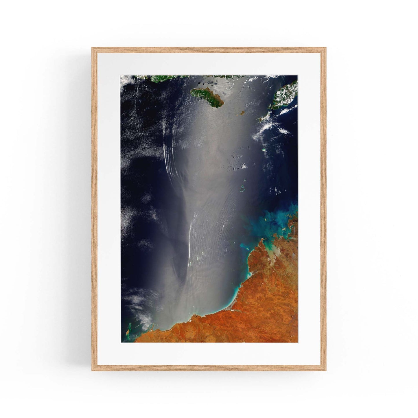 Shark Bay, Australia Satellite Wall Art #2 - The Affordable Art Company