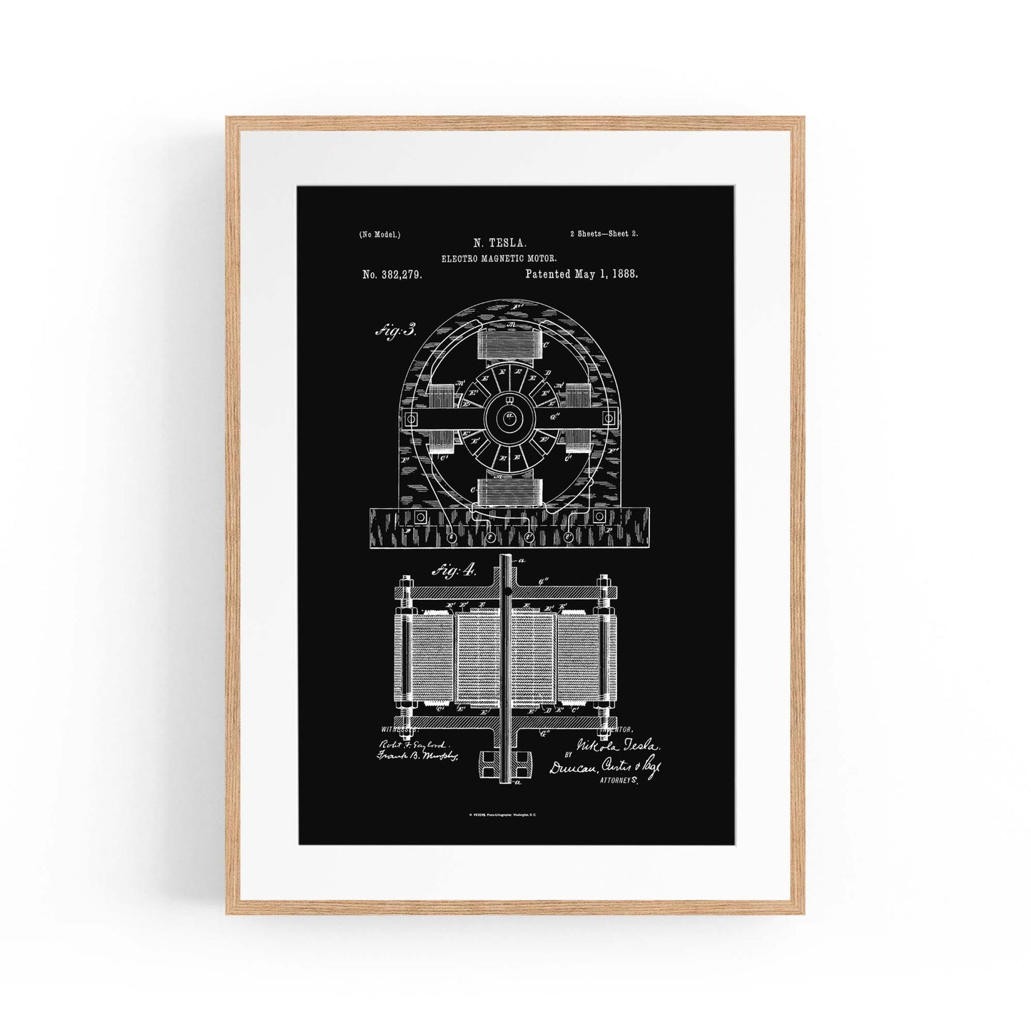 Vintage Electro Motor Patent Wall Art #1 - The Affordable Art Company