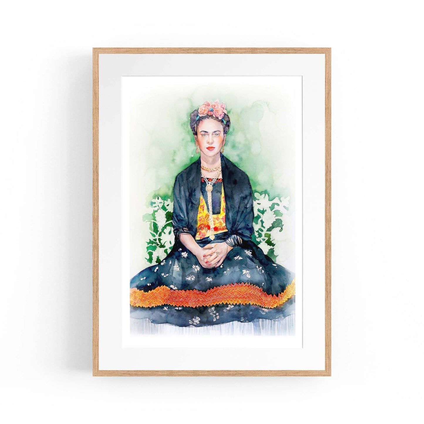 Frida Kahlo Watercolour Painting Fashion Wall Art - The Affordable Art Company