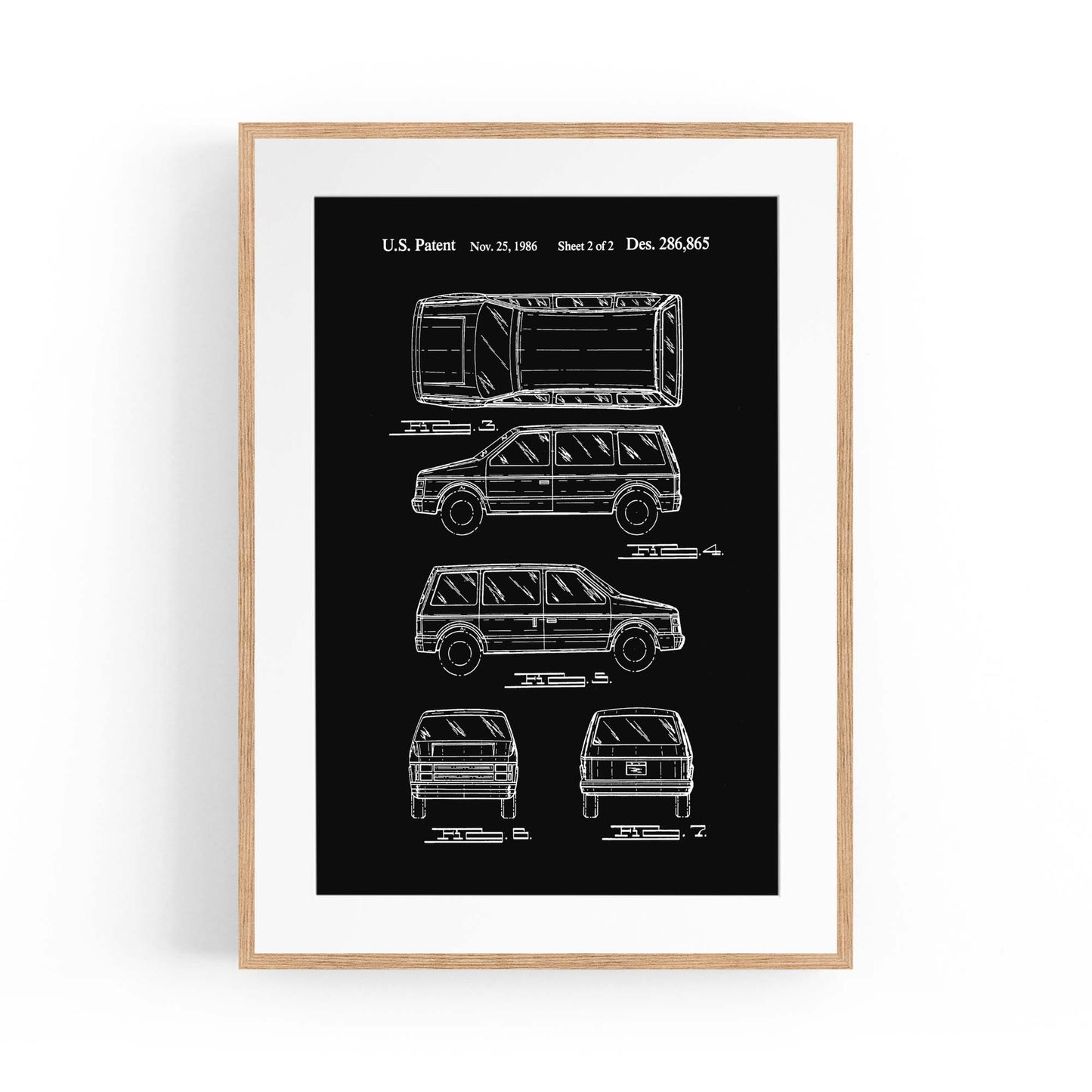 Vintage Minivan Patent Garage Wall Art #1 - The Affordable Art Company