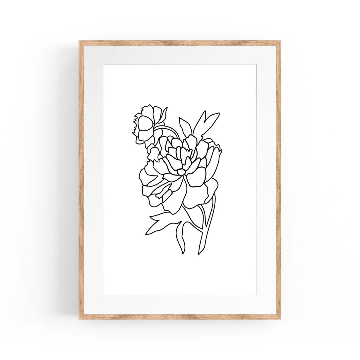 Minimal Flower Line Drawing Abstract Wall Art #4 - The Affordable Art Company
