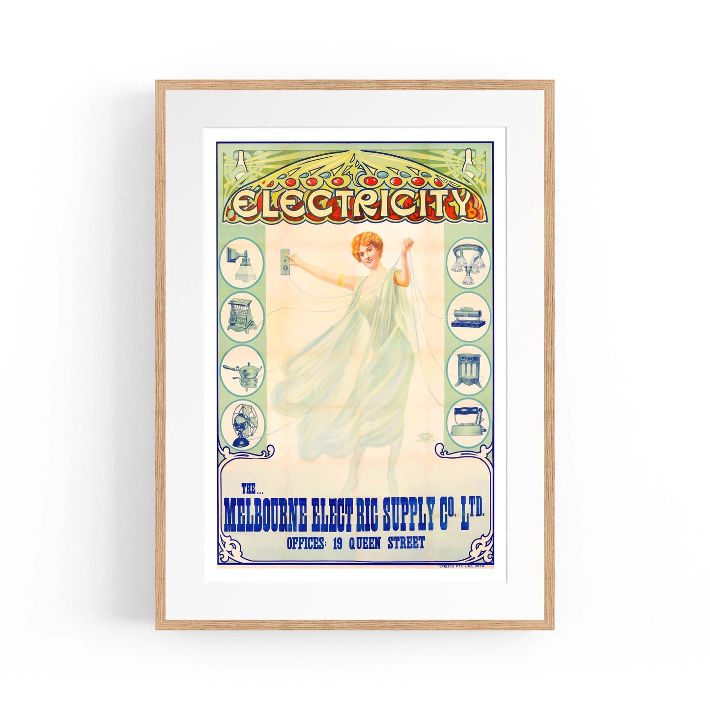 Melbourne Electric Supply Company Vintage Wall Art - The Affordable Art Company