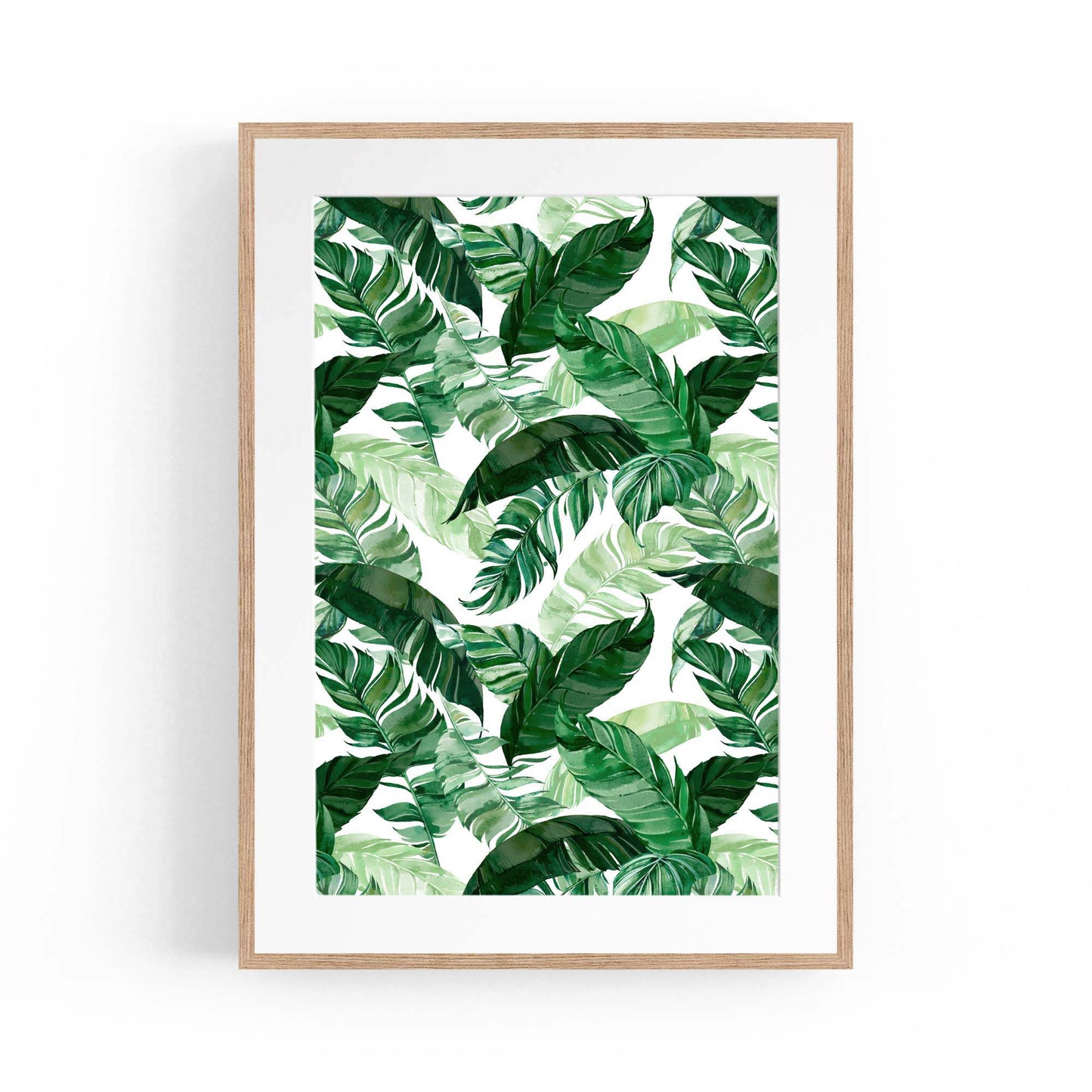 Tropical Leaf Pattern Green Plant Leaves Wall Art #1 - The Affordable Art Company