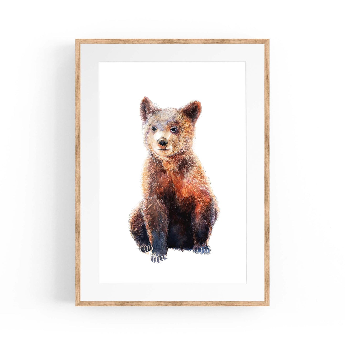Watercolour Bear Painting Animal Nursery Wall Art - The Affordable Art Company