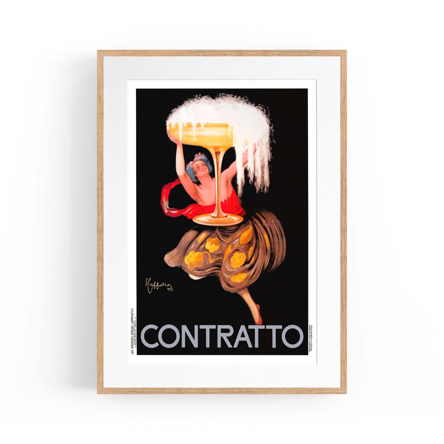 Vintage Contratto Advert Italian Restaurent Wall Art - The Affordable Art Company