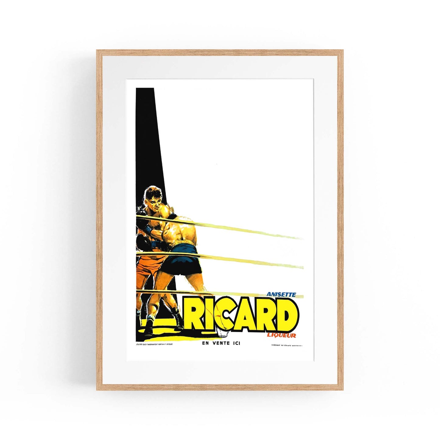 Ansiette Ricard Liqueur "Boxing" Vintage Advert Wall Art - The Affordable Art Company