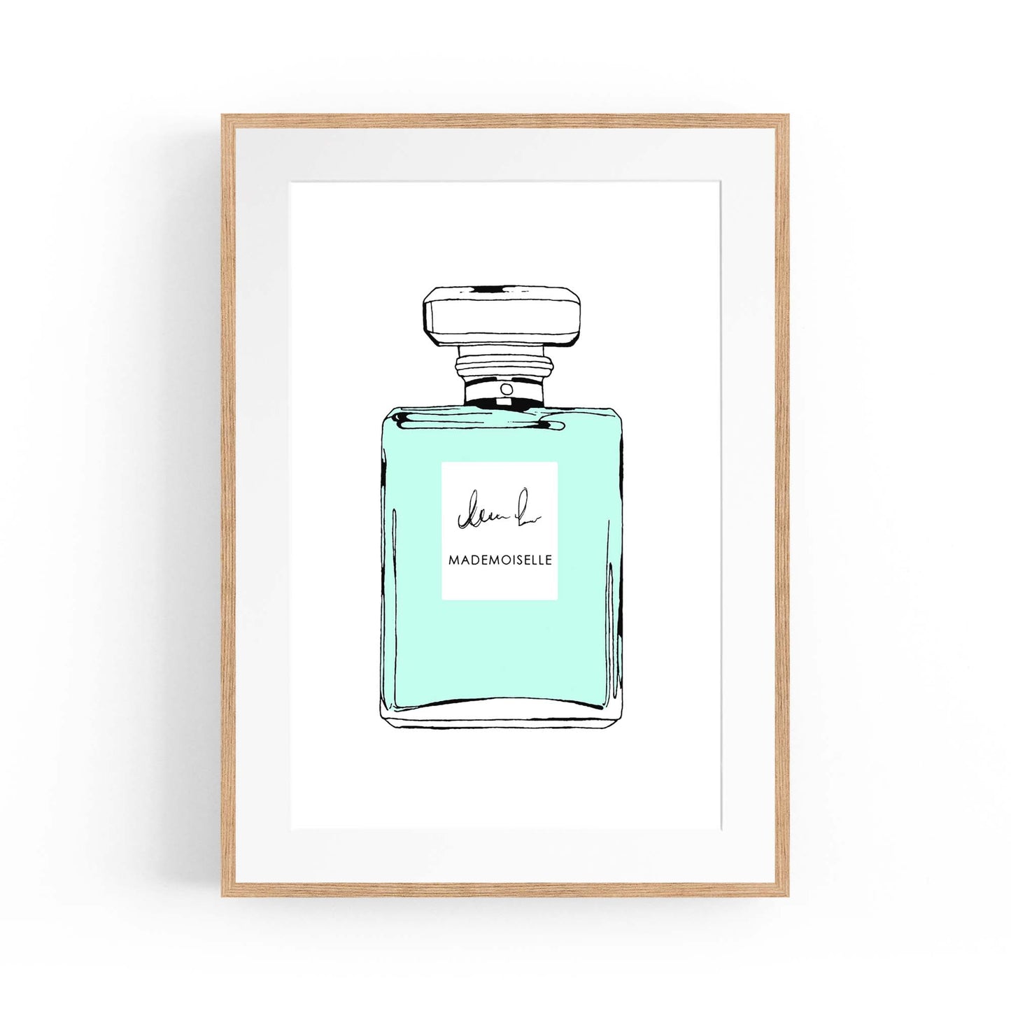 Green Minimal Perfume Bottle Fashion Wall Art - The Affordable Art Company